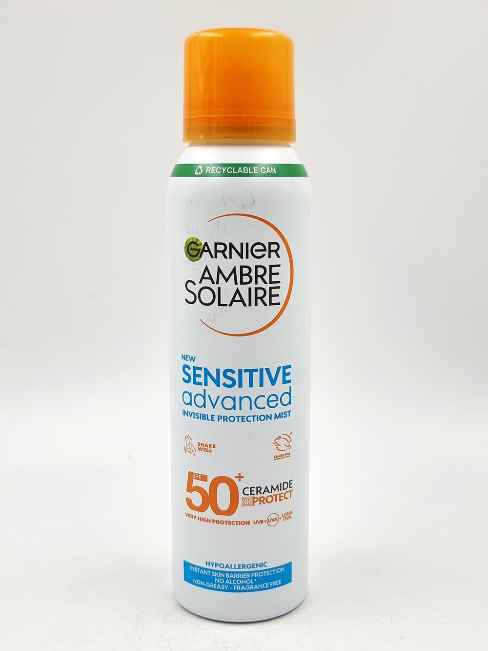 Солнцезащитный спрей Garnier Ambre Solaire Sensitive Advanced SPF 50+ для чувствительной кожи 150 мл (Из Финляндии)