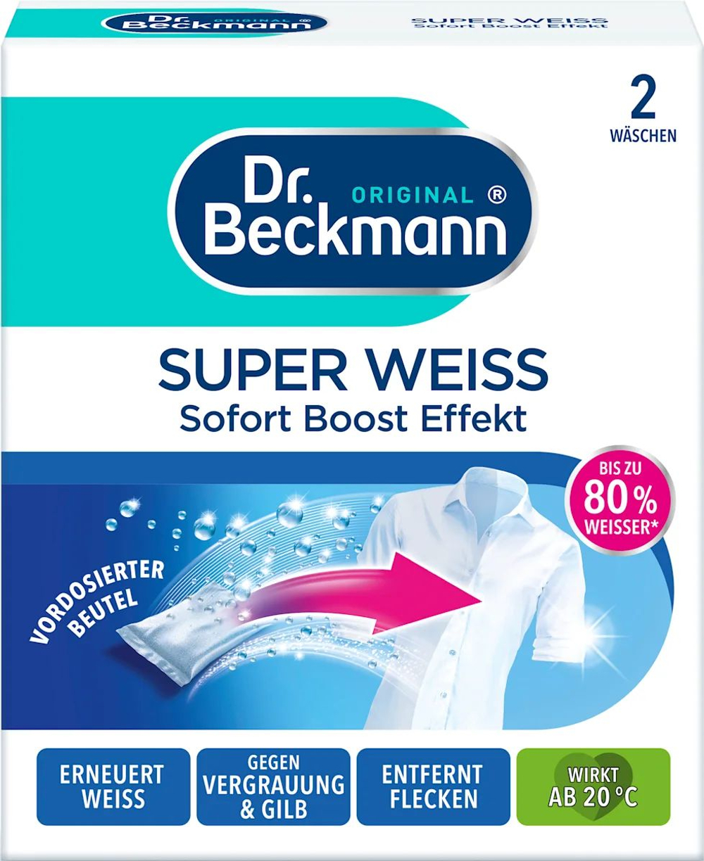 Dr. Beckmann Отбеливатель White Super, 2 пакетика в упаковке, 80 г (Германия)
