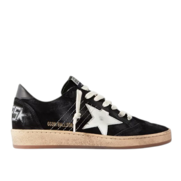 Кеды Golden Goose 'Superstar' Ball Star distressed leather-trimmed suede sneakers