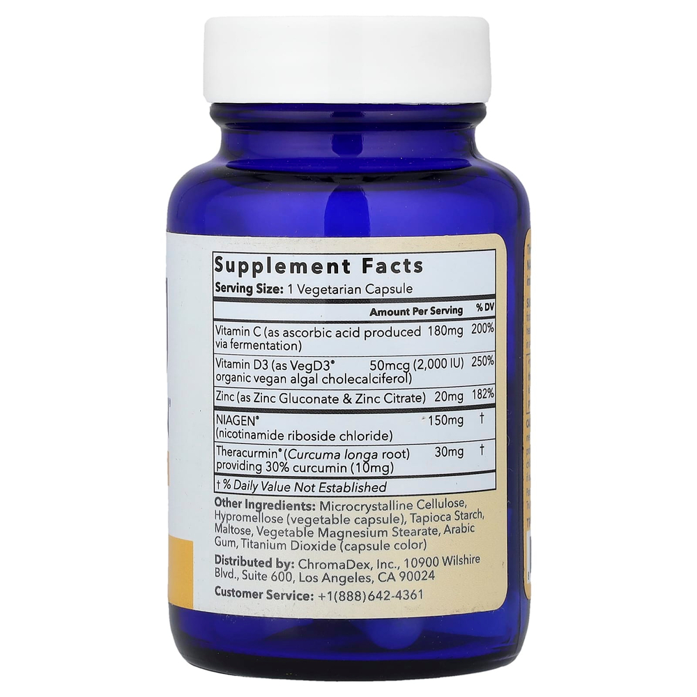 Tru Niagen, Immune, для ежедневной защиты, 30 вегетарианских капсул