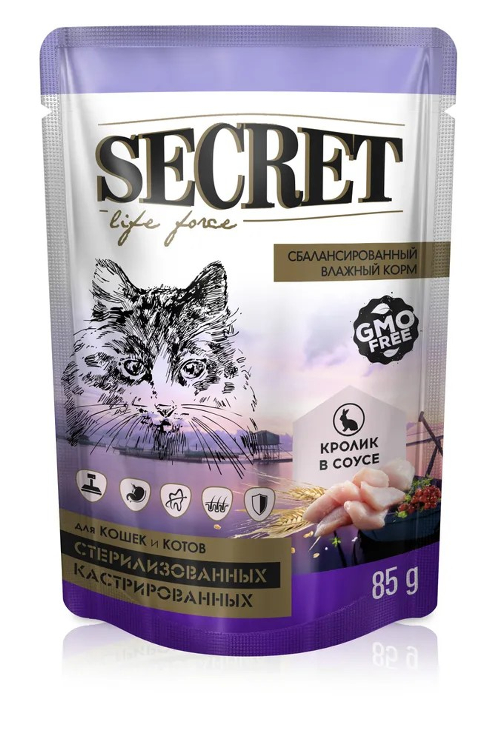 Secret Life Force Кролик в соусе пауч для стерилизованных кошек 85 г