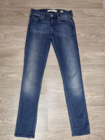 Джинсы женские Wrangler, темно-синие, скинни, с потертостями, размер 42