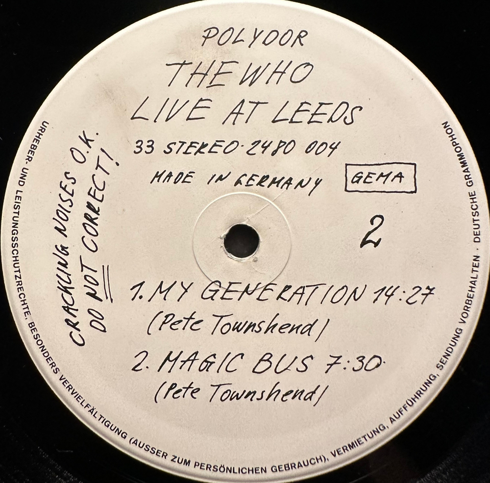 The Who - Live At Leeds (Германия 1970г.)