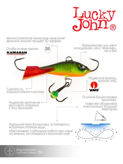 Балансир Lucky John BALTIC 4 с тр. 40мм/301RT блистер