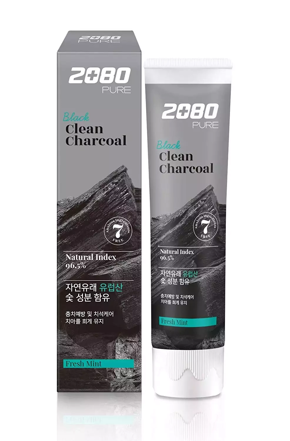 Отбеливающая зубная паста с углём KeraSys - Dental clinic 2080 black clean charcoal, 120г