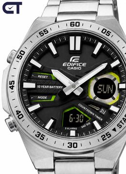 CASIO EFV-C110D-1A3VDF EDIFICE мужские наручные часы — стальной хронограф с черный циферблатом