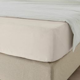 Простыня на резинке IKEA DVALA (ДВАЛА), Бежевый, 90х200 см