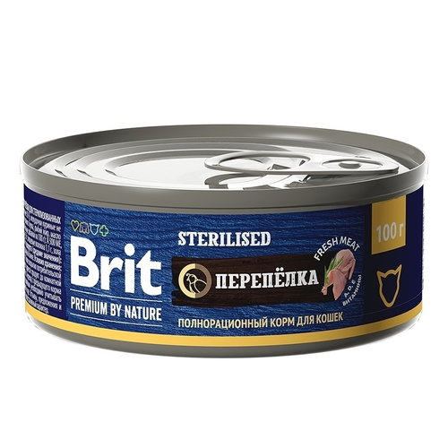 Консервы Brit Premium by Nature Sterilised для стерилизованных кошек, перепёлка, 100 г