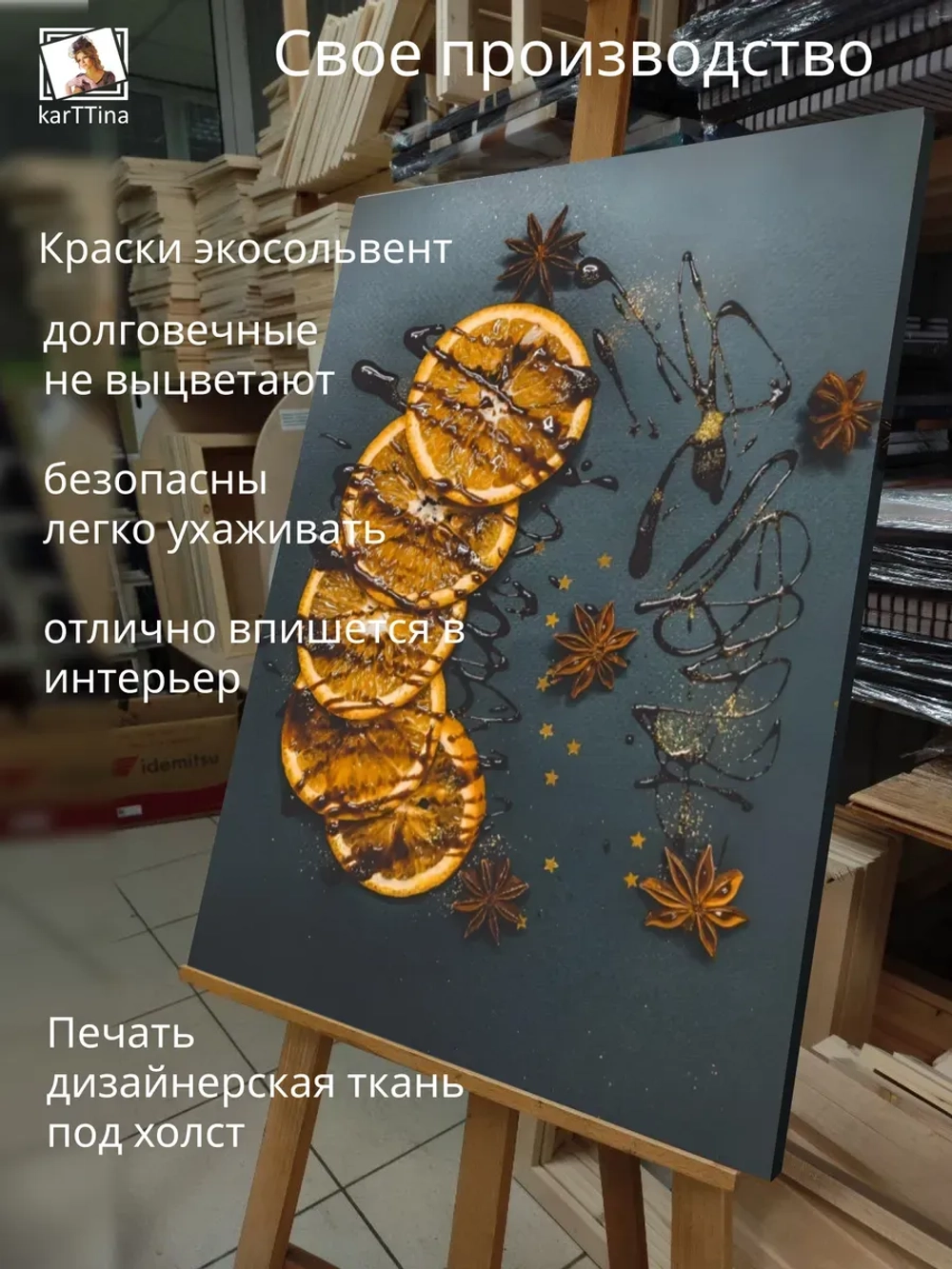 Картина Апельсин и корица интерьерная 30х40см 1шт.