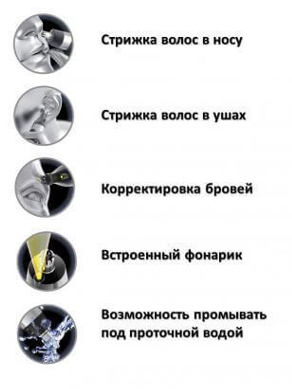 Триммер для стрижки волос в носу и ушах Wahl 2-in-1 Deluxe Lighted (5546-216) - 5