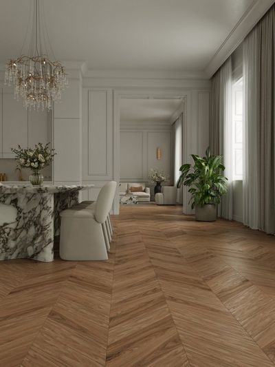 Инженерный ламинат Signature - Обсидиан Шеврон XL Дуб Корица Cinnamon Valley (LF703-33)