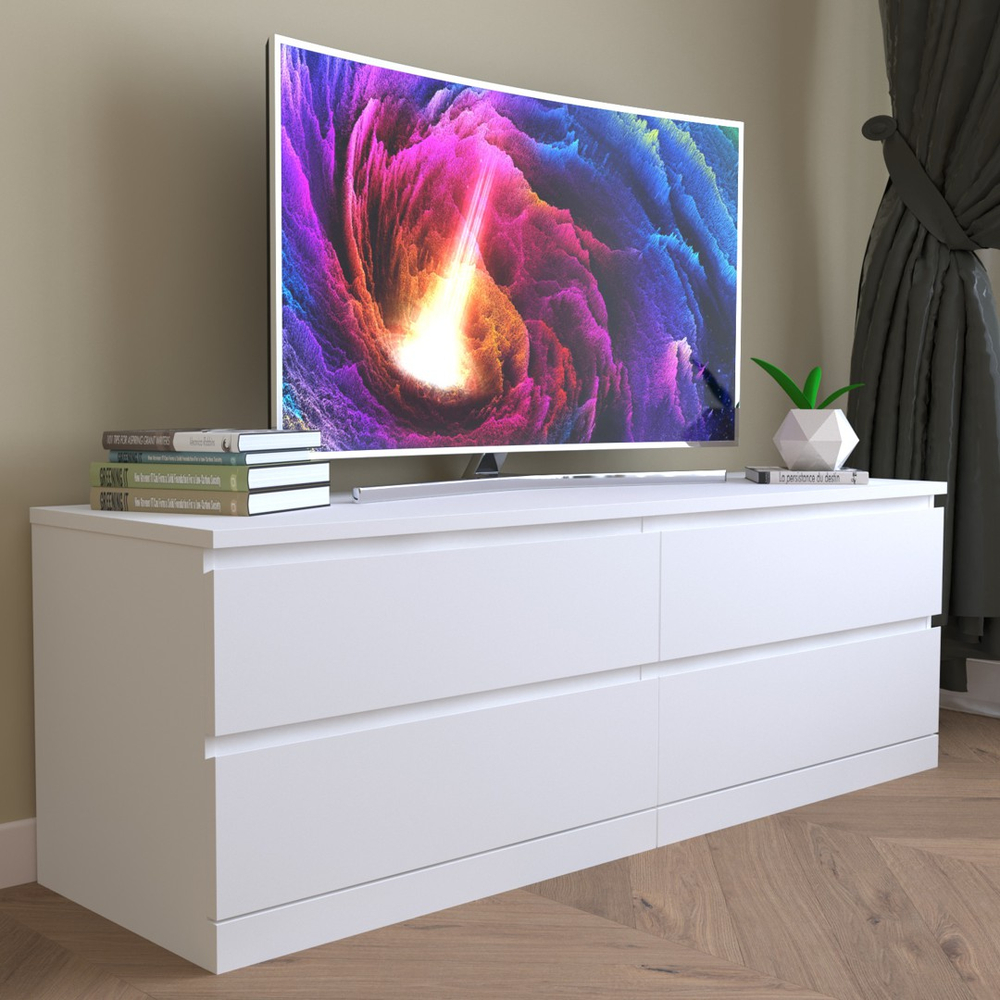 Комод Варма Прайм 4Д, 160x55x48 см, белый