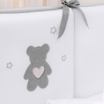 Комплект белья для классической кроватки Teddy Love 6 предметов цвет серо-оливковый