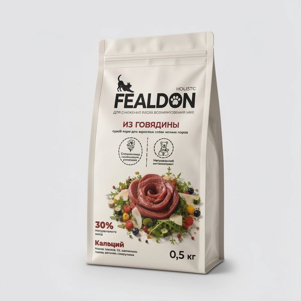 Сухой корм Fealdon для взрослых собак мелких пород с говядиной