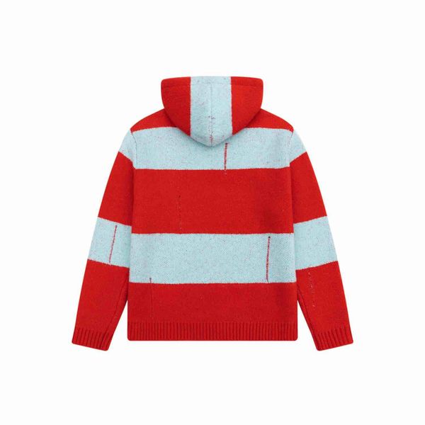 Свитер Stripes Hood красный/голубой - фото 2