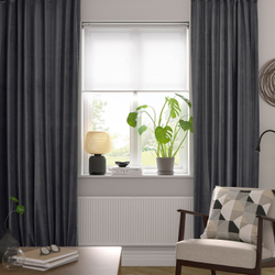 IKEA SANELA  (ИКЕА САНЕЛА)  -  Штора, 2 шт, на ленте/темно-серый, 140x300 см