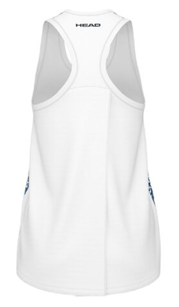 Женский топ теннисный Майка Head Agility Tank - print Vision белый/королевский