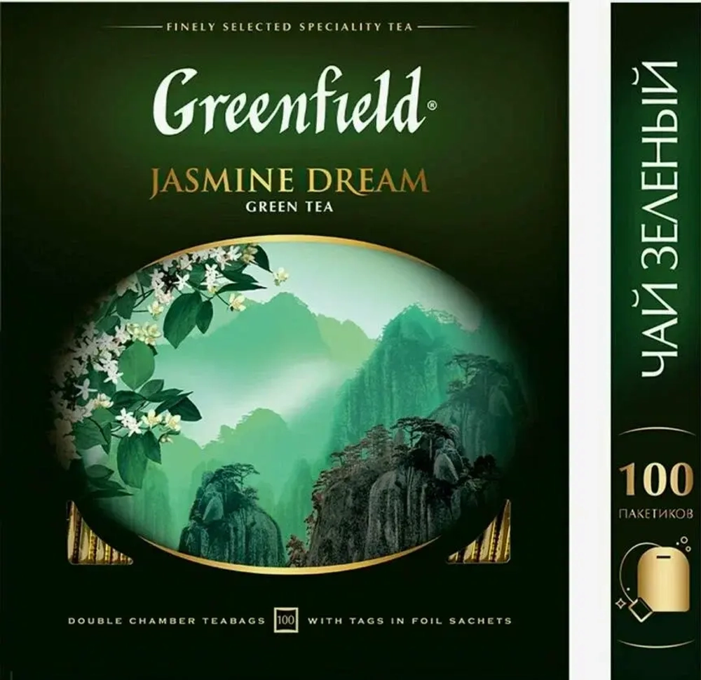 Greenfield Jasmine Dream зелёный чай с жасмином, 100 пак. Гринфилд