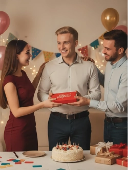 Подарочная коробка‑купюрница с магнитной крышкой «С Днём рождения»