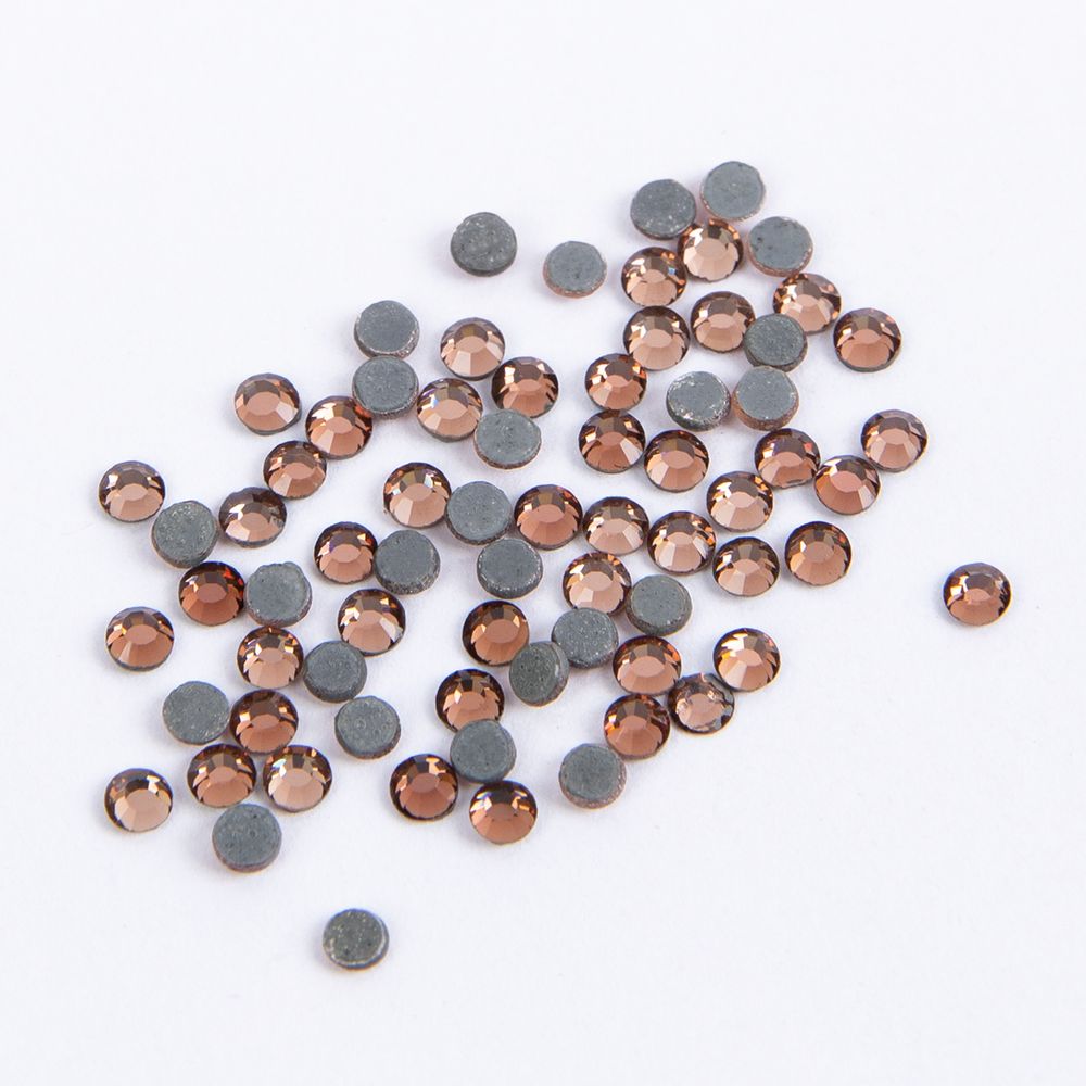 Стразы клеевые стекло 2.4 мм, 360 шт, SS08 №17 св.коричневый (Smoked Topaz), Zlatka ZRTG-0872