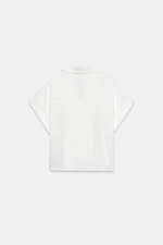 РУБАШКА С ЗАПАХОМ И КОРОТКИМИ РУКАВАМИ — ZARA