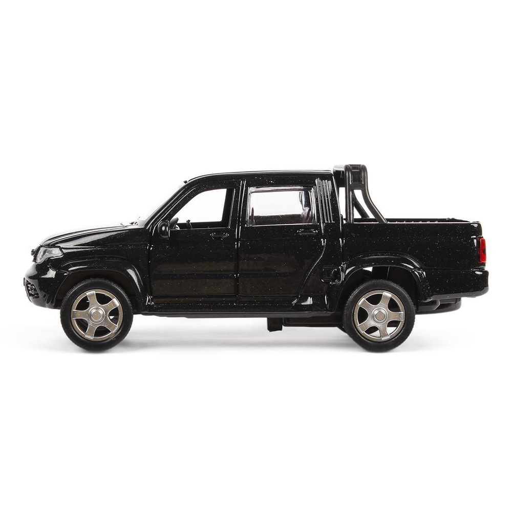 Модель ин. мет. "UAZ Pickup" 12см, открыв. двери, черный в коробка PICKUP-BK (Технопарк)