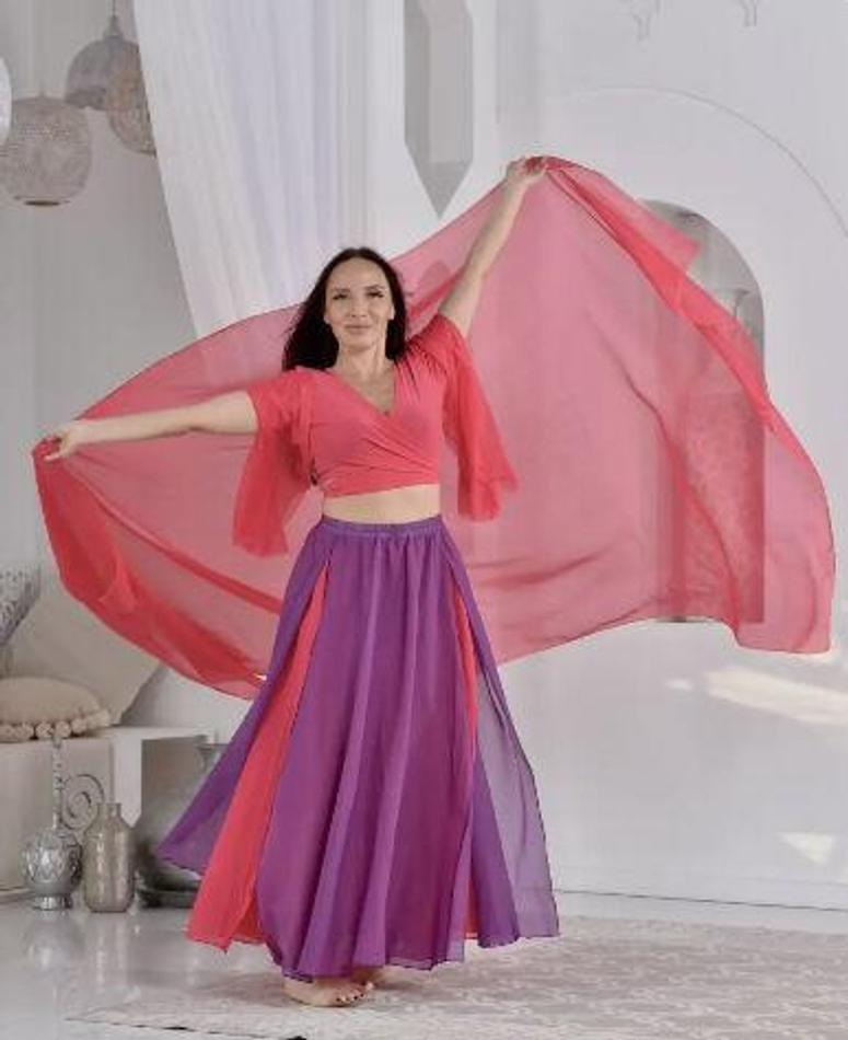 Шаль для восточных танцев Dance Every Wear SM7907 009, фуксия