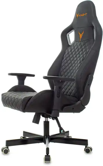 Кресло игровое Knight Outrider черный ромбик экокожа с подголов. крестов. металл
