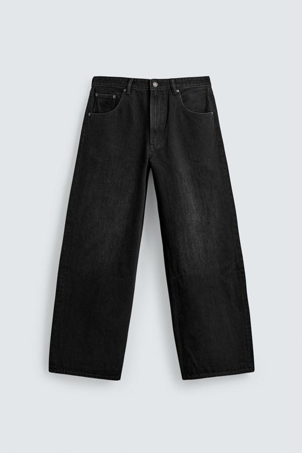 ZARA ДЖИНСЫ BAGGY FIT С РАЗРЕЗАМИ, ЧЕРНЫЙ
