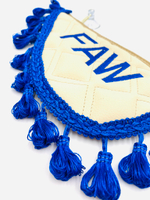 Вымпел тройной Faw (экокожа, бежевый с синей вышивкой)