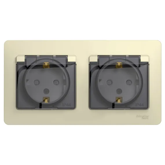 Розетка с крышкой Systeme Electric Glossa Бежевый GSL000247