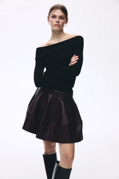 Мини-юбка из ткани с покрытием - H&M