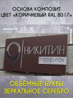 Адресная табличка на дом с объемными буквами