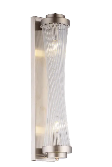 Бра NewRgy W9220R/2 SN+CL, 2×40 Вт, никелевое и сатиновое