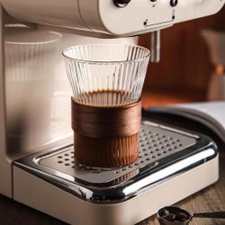 Чашка 300 мл кофейная без ручки Japanese Style Optic дерев. вставка d 8,2 см h11,2 см Barista [1]