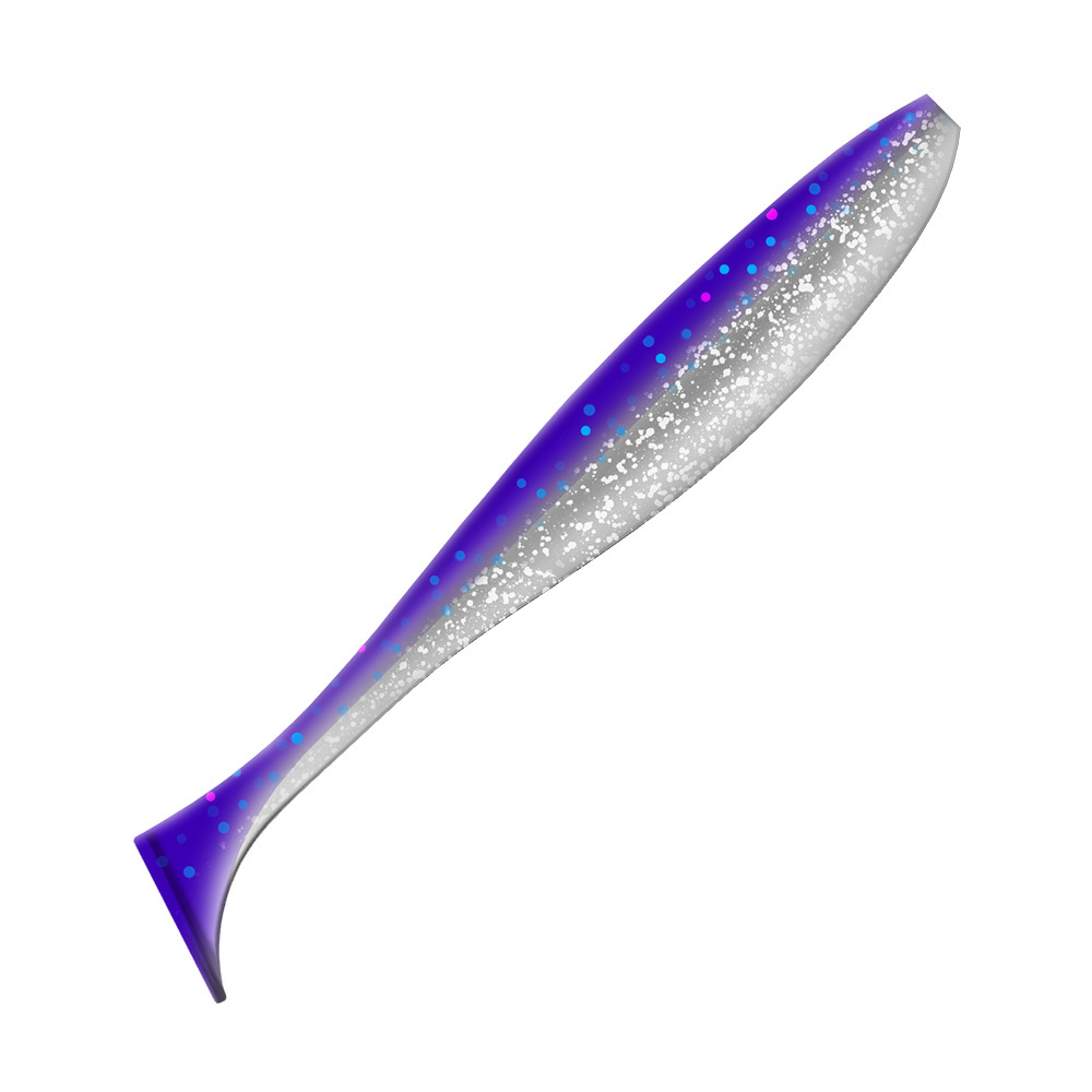Приманка ZUB-IZI 125мм(4,8")-5шт, (цвет 036) фиолетовый верх - натурал низ