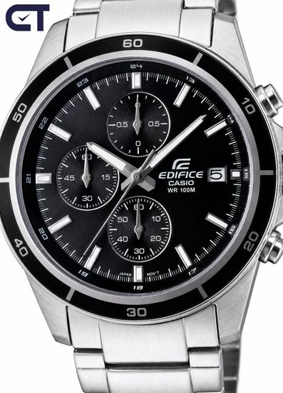 CASIO EFR-526D-1AVUDF EDIFICE мужские наручные часы — стальной хронограф с черный циферблатом