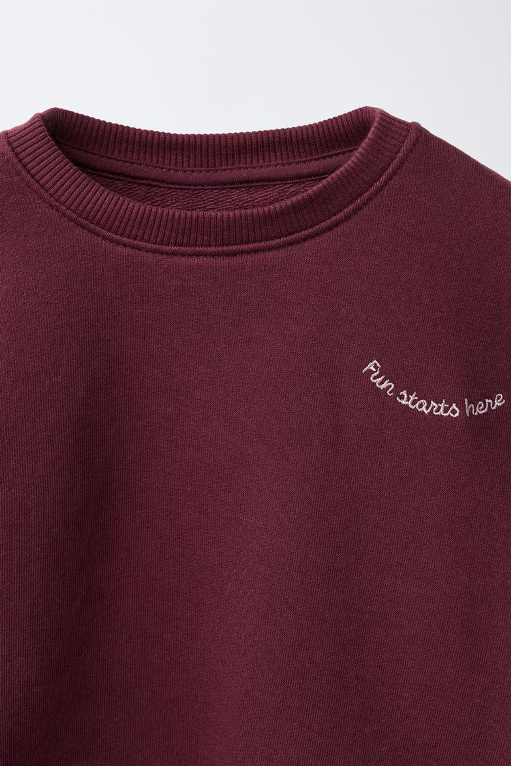 ZARA КОМПЛЕКТ ИЗ ТОЛСТОВКИ И БРЮК WIDE LEG, БУРГУНДИ