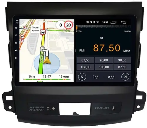 Магнитола для Mitsubishi Outlander XL, Peugeot 4007, Citroen C-Crosser - Parafar PF056LUX1FHD на Android 13, CarPlay, 4G SIM-слот
