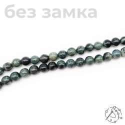 Нить бусин яшма черно-зеленая 10 мм