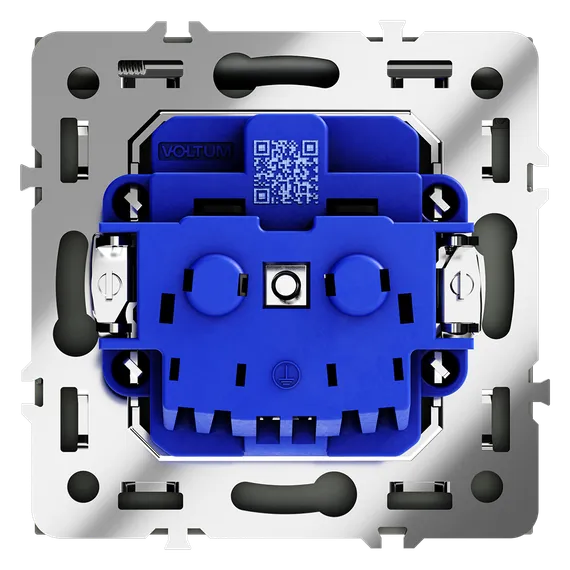 Розетка с крышкой Voltum S70 Черный матовый VLS040308