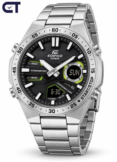 CASIO EFV-C110D-1A3VDF EDIFICE мужские наручные часы — стальной хронограф с черный циферблатом