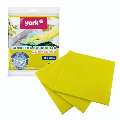 Салфетка вискозная повышенной плотности 3шт.YORK (35х38 см)