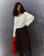 Женский свитер оверсайз с V-образным вырезом soft touch - BERSHKA