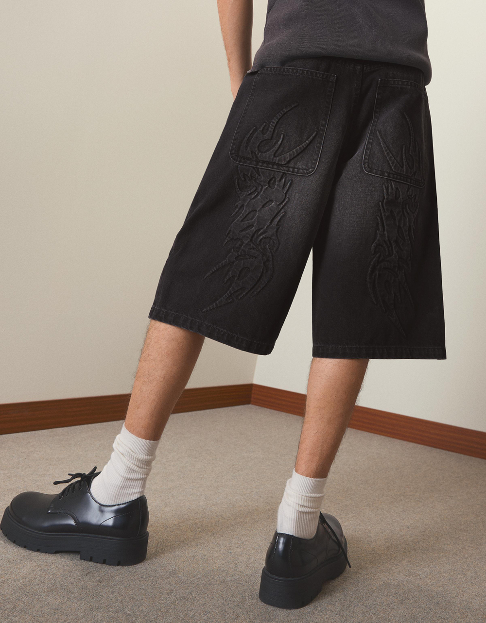 Мужские джинсовые бермуды baggy fit, арт. 1890/388 - BERSHKA
