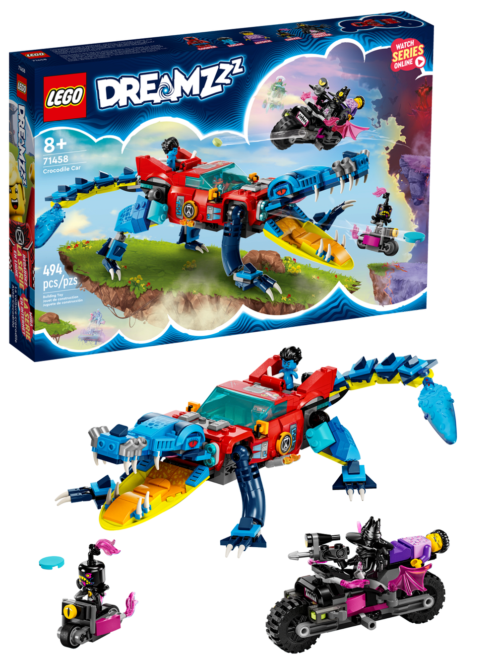 Конструктор Лего Дримзз Автомобиль-крокодил | LEGO DREAMZzz Crocodile Car - 71458, 494 деталей (8+)