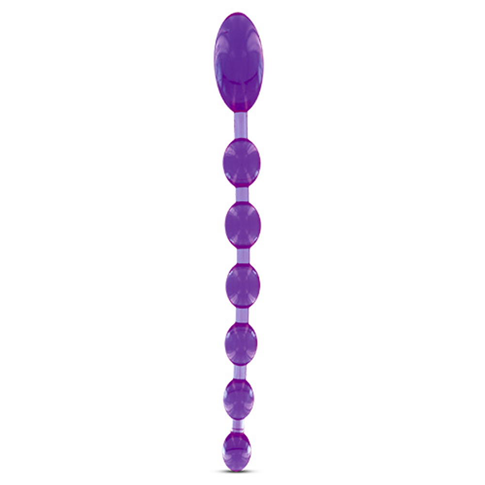 Фиолетовая анальная цепочка ANAL DILDO OVAL LUST - 27,5 см. (Цвет: фиолетовый)