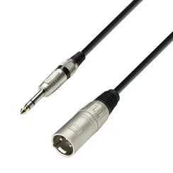 Adam Hall K3 BMV 0600 - кабель микрофонный XLR (M) - TRS 6.3 mm stereo, 0.31 мм2, 6 м, черный