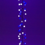 Гирлянда для дома Мишура 4 м, 200 ламп LED, d-1,4 см, черный пров, 8 реж, IP-40, Белый/Синий