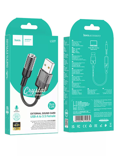 Переходник LS37 с USB на AUX наушники и микрофон
